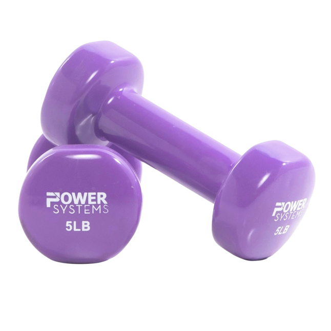 Image for Power System Deluxe Vinyl Dumbbells, 5 Pounds, Purple, Pair from School Specialty