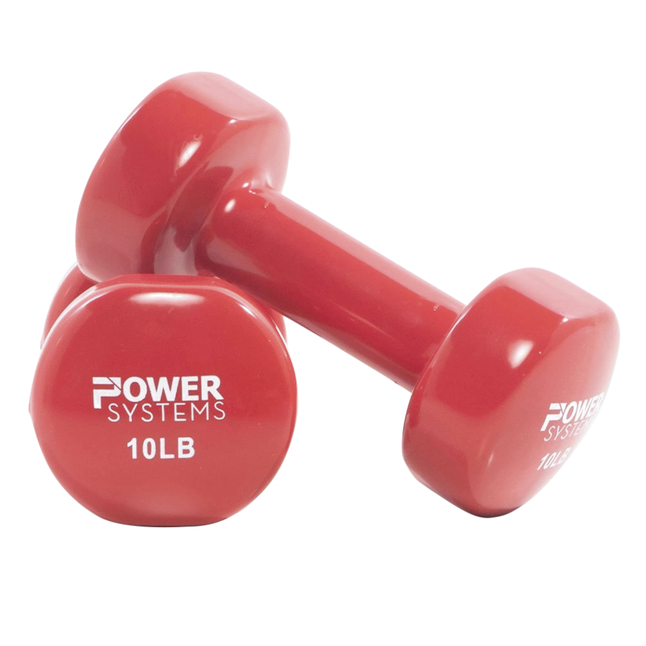 Image for Power System Deluxe Vinyl Dumbbells, 10 Pounds, Red, Pair from School Specialty