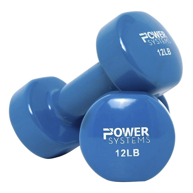 Image for Power System Deluxe Vinyl Dumbbells, 12 Pounds, Blue, Pair from School Specialty