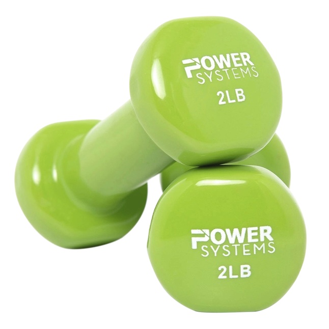 Image for Power System Deluxe Vinyl Dumbbells, 2 Pounds, Lime, Pair from School Specialty