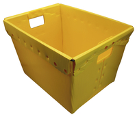 Flipside Plastic Storage Postal Tote, Yellow, Pack of 4, Item Number 2093669