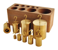 Image for United Scientific Hooked Double-Ended Brass Weight Set of 9 from School Specialty