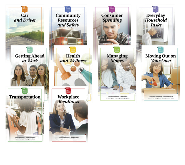 Image for Saddleback Hi-Lo Life Skills Handbooks Sample Set, High School, Set of 10 Books from School Specialty