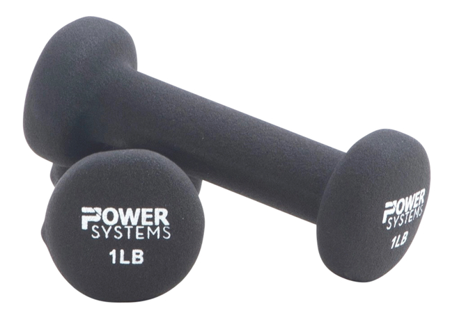 Image for Power Systems Premium Neoprene Dumbbells, 1 Pound, Black from School Specialty