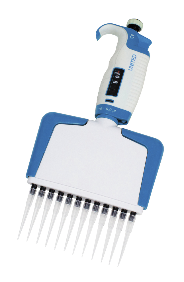 Image for United Scientific Multichannel Micropipettes, 12 Channel, 2.0 - 20 Microliters from School Specialty