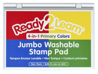 Ready2Learn Jumbo Washable Stamp Pad, 6-11/16 x 4-7/8 x 3/4 Inches, 4-in-1 Primary, Item Number 2094697