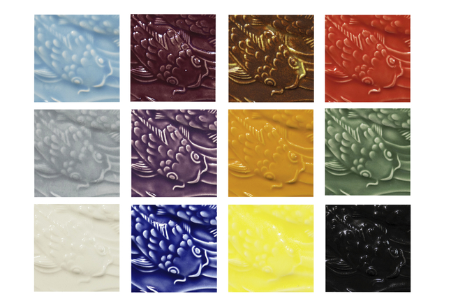 Image for AMACO Low Fire Gloss K to 6 Glazes Class Pack 1, Assorted Colors, Set of 12 Pints from School Specialty