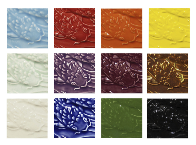 Image for AMACO Low Fire Gloss K to 6 Glazes Class Pack 2, Assorted Colors, Set of 12 Pints from School Specialty