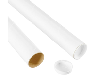 ULINE White Tubes with End Caps, 2 x 24 Inches, Item Number 2095555