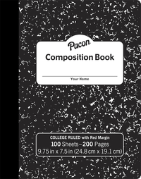 Image for Pacon Composition Book, Black Marble, 9/32 Inch ruled with margin 9-3/4 x 7-1/2 Inches, 100 Sheets from School Specialty