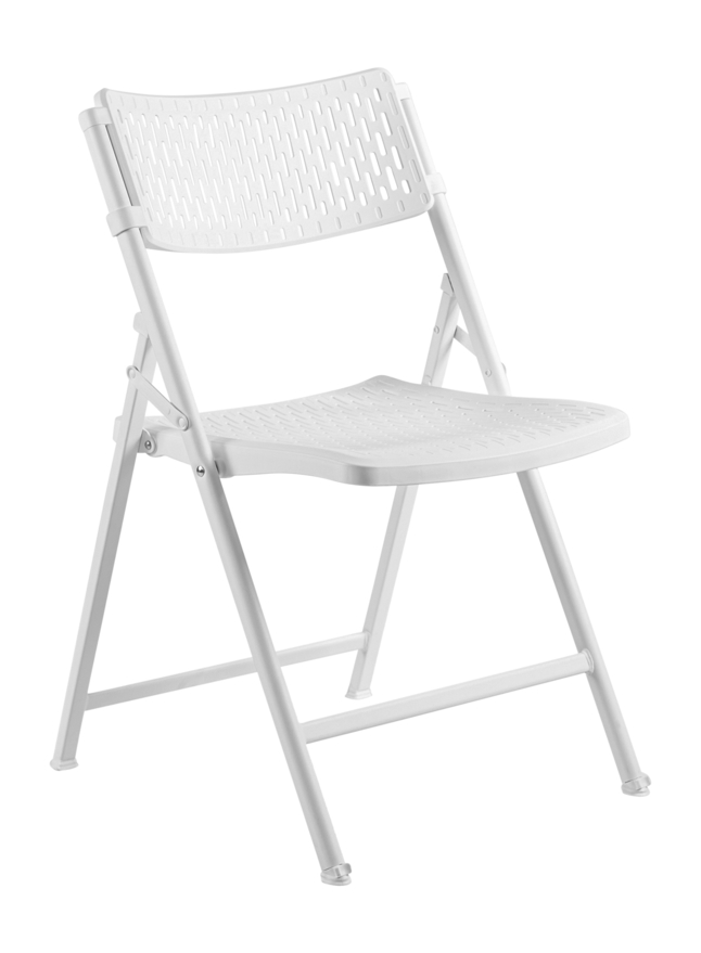 National Public Seating AirFlex Series Premium Polypropylene Folding Chair, 17 x 18 x 18 Inches, White, Pack of 4, Item Number 2096275