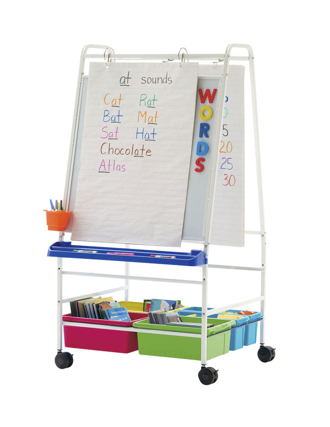 Copernicus Basic Reading Writing Center with Vibrant Tubs, 33 x 27 x 59 Inches, Item Number 2096427