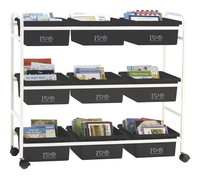 Image for Copernicus Book Browser Cart with Plastic Tubs, 40-1/2 x 15-3/4 x 36-1/2 Inches from School Specialty