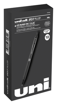 uni 207 Plus+啫喱笔，0.7毫米，黑色，每盒12支，品号2096661