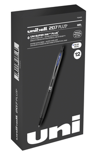 uni 207 Plus+啫喱笔，0.7毫米，蓝色，每盒12支，品号2096662