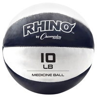 Champion Sports Rhino Leather Medicine Ball, 10 Pounds, Navy/White, Item Number 2096703