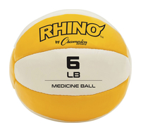 Champion Sports Rhino Leather Medicine Ball, 6 Pounds, Yellow/White, Item Number 2096706