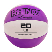 Champion Sports Rhino Leather Medicine Ball, 20 Pounds, Purple/White, Item Number 2096707