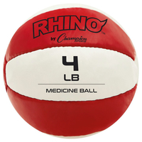 Champion Sports Rhino Leather Medicine Ball, 4 Pounds, Red/White, Item Number 2096710