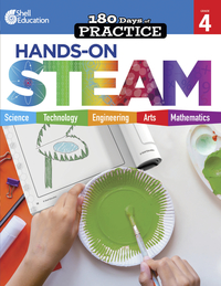 Shell Education Workbook 180 Days of Hands-On-Steam, Grade 4, Item Number 2097282