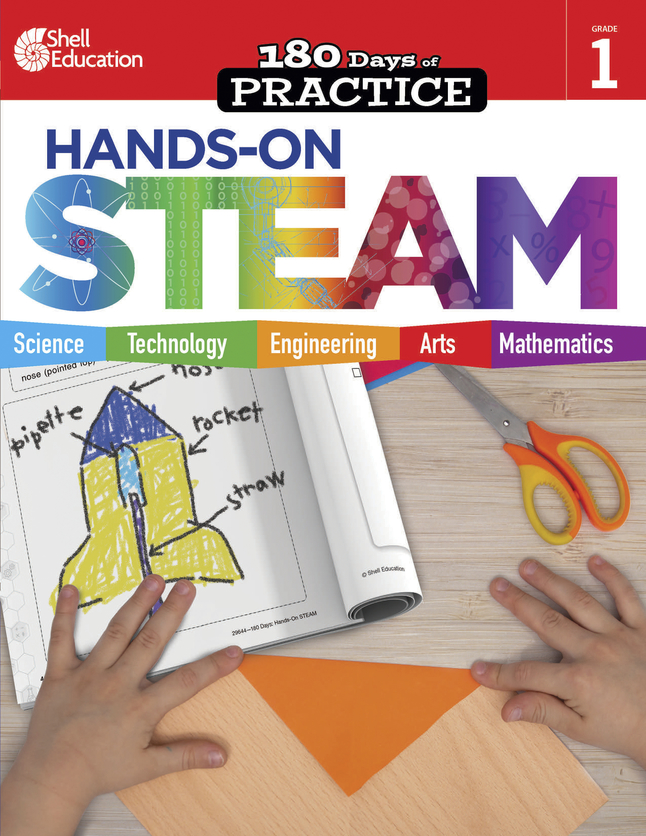 Image for Shell Education Workbook 180 Days of Hands-On-Steam, Grade 1 from School Specialty
