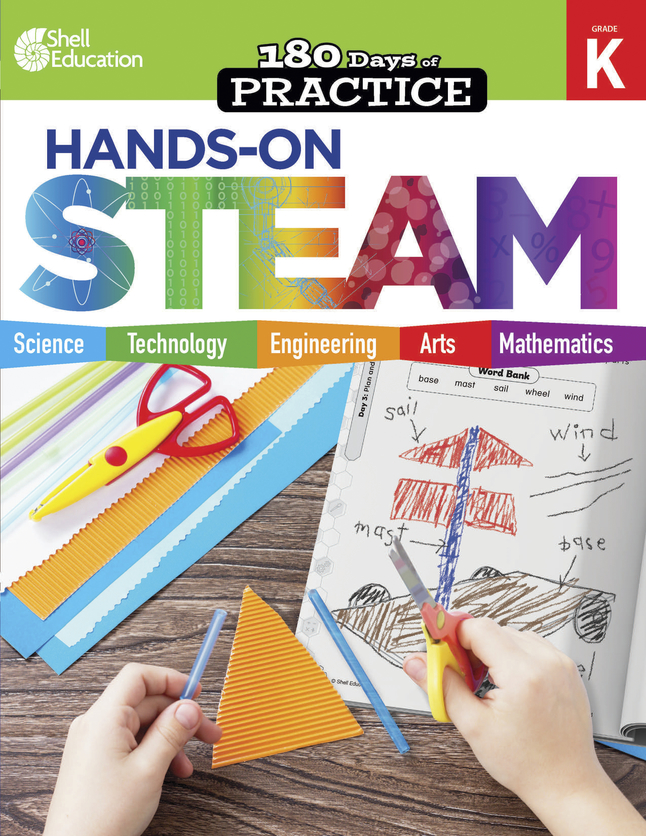Image for Shell Education Workbook 180 Days of Hands-On-Steam, Grade K from School Specialty