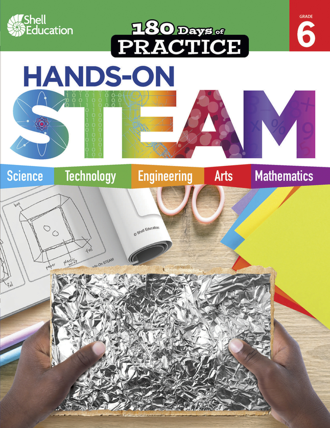 Image for Shell Education Workbook 180 Days of Hands-On-Steam, Grade 6 from School Specialty