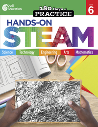 Shell Education Workbook 180 Days of Hands-On-Steam, Grade 6, Item Number 2097285