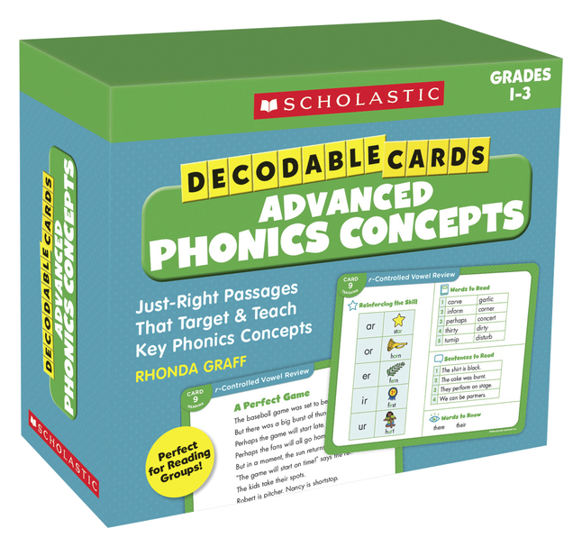 Image for Scholastic Cards Decodable Advanced Phonics Concepts, Grades 1-3 from School Specialty
