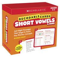 Scholastic Cards Decodable Short Vowels Cards, Set of 125, Grades K-2, Item Number 2098727
