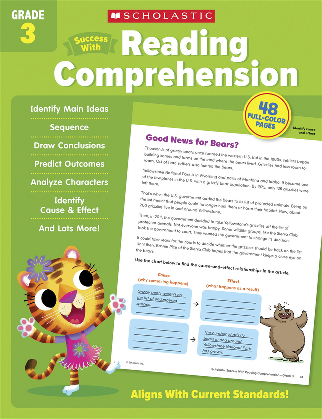 Image for Scholastic Workbook Success With Reading Comprehension, Grade 3 from School Specialty