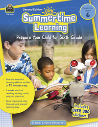 Teacher Created Resource Workbook SummerTime Learning, Grade 6, Item Number 2098937