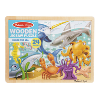Melissa & Doug Under the Sea Wooden Jigsaw Puzzle, 24 Pieces, Item Number 2099001