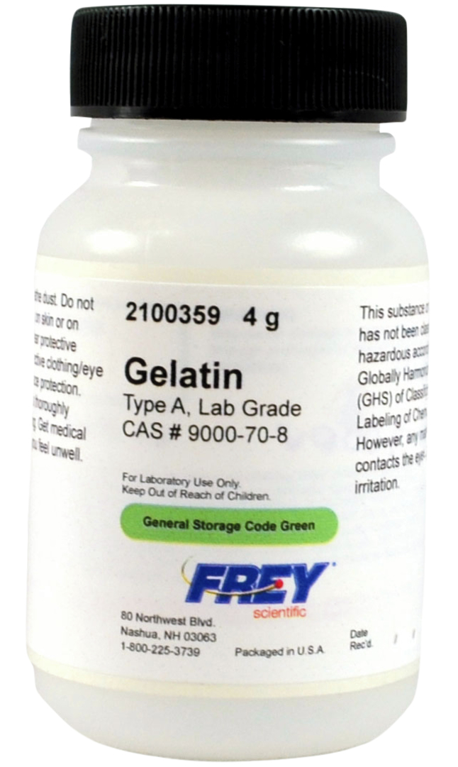 Frey Scientific Gelatin, 4g, Item Number 2100359
