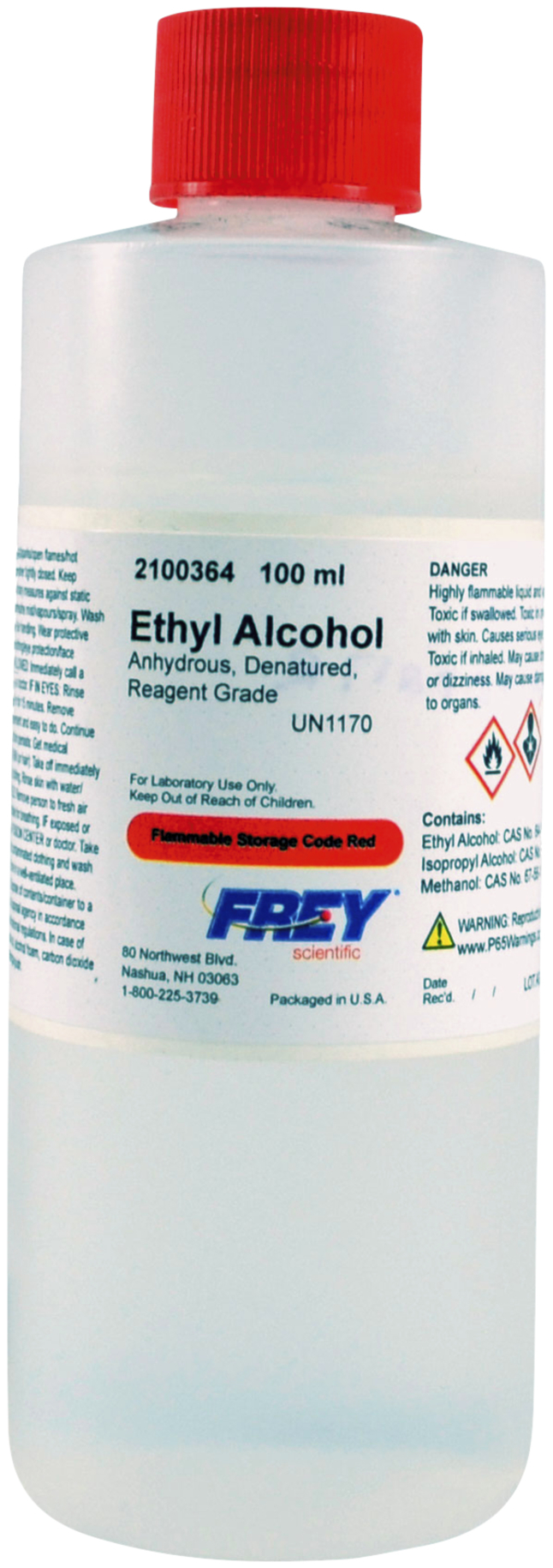 Frey Scientific Ethyl Alcohol, 100ml, Item Number 2100364