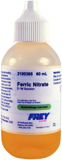 Frey Scientific Ferric Nitrate 0.1M Solution, 60ML, Item Number 2100365