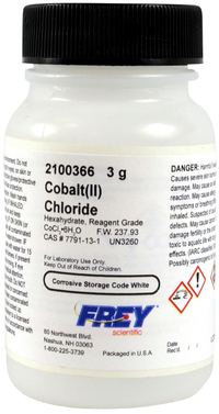 Image for Frey Scientific Cobalt Chloride, 3 gallon from School Specialty