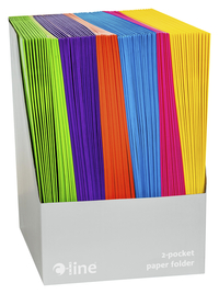 C-Line Laminated 2-Pocket Portfolio, Letter Size, Assorted Colors, Pack of 100, Item Number 2100372