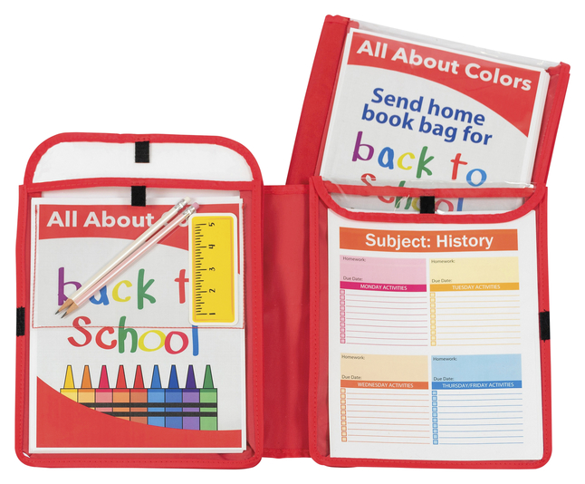 C-Line Homework Connector Folder, 9 x 12 Inches, Red/Clear, Item Number 2100374
