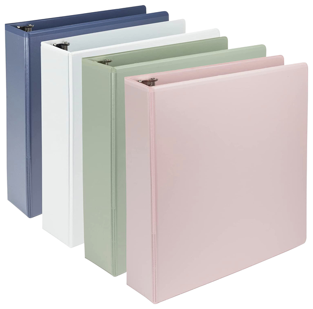 Samsill Earth Choice Durable View Binder, D-Ring, 2 Inches, Assorted Colors, Pack of 4, Item Number 2100449