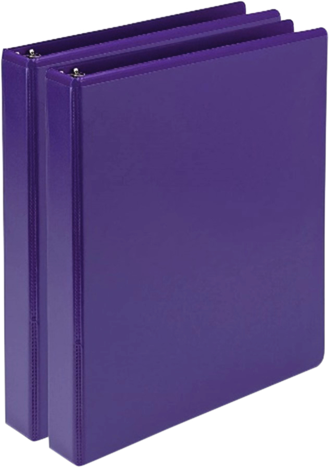 Samsill Earth Choice Fashion View Binder, Round Ring, 1-1/2 Inches, Purple, Pack of 2, Item Number 2100450