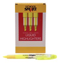 图片为学校智能液体笔风格荧光笔，凿尖，黄色，一包12从学校专业