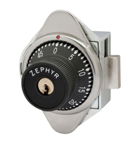 Image for Zephyr Built In Combination Lock With Vertical Dead Bolt, Left Hinge, Pack Of 10 from School Specialty