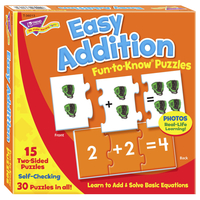 Trend Enterprises Easy Addition Fun-To-Know Puzzles, 45 Pieces, Item Number 2100695
