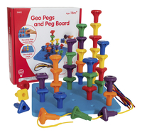 EDX Education Stacking Shapes Pegs and Pegboard, Set of 40, Item Number 2100762