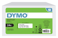 DYMO LabelWriter Standard Address Labels, 1-1/8 x 3-1/2 Inches, White, Roll of 350, Pack of 24 Rolls, Item Number 2100854
