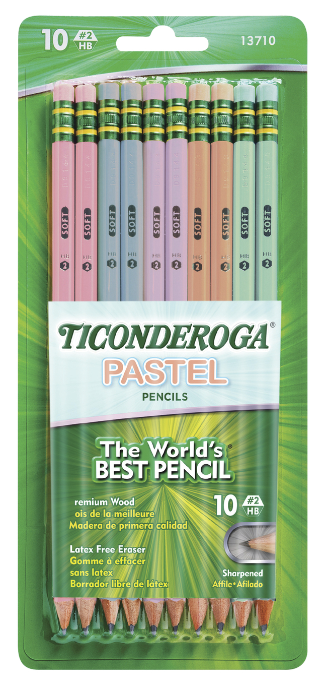 Image for Ticonderoga Wood-Cased Pre-Sharpened Pencils #2 HB Soft, Pastel, Pack of 10 from School Specialty