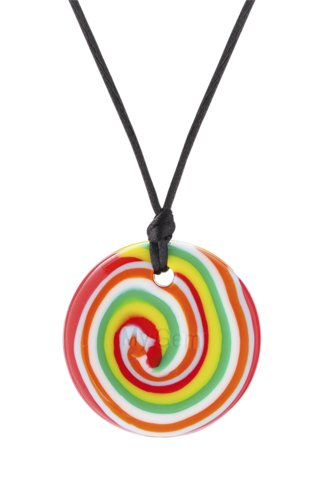 Image for Chewigem Button Necklace, Multicolor Swirl from School Specialty