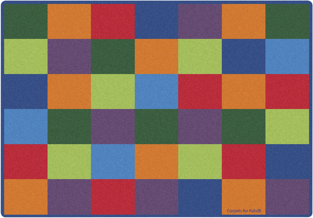 Carpets for Kids KIDSoft Seating Blocks Rug, 6 Feet x 9 Feet, Rectangle, Multicolored, Item Number 2101467