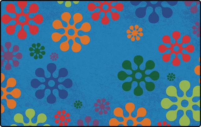 Flower Burst Classroom Rug (6' x 9' Rectangle)